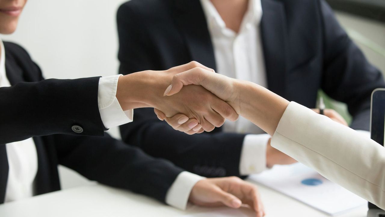 Business handshake representing partnership